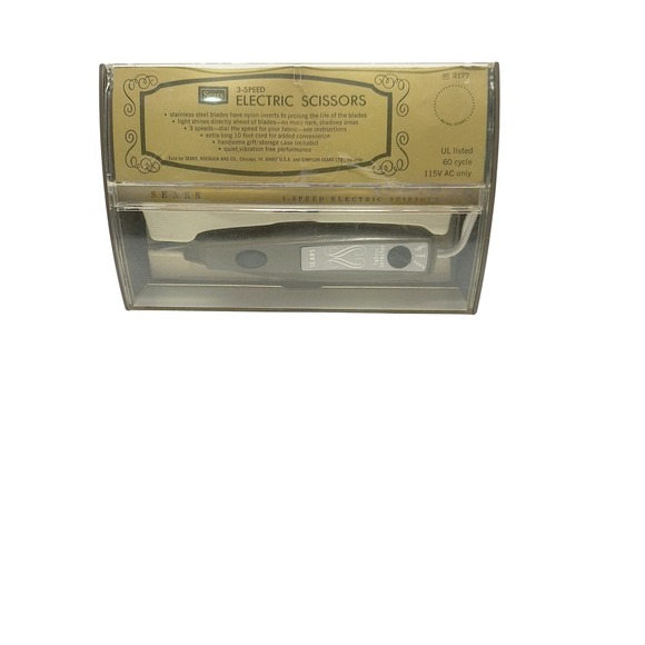 Sears Other - Vintage Sears 3-Speed Electric Scissors Model 344.2177 Corded Fabric Shears Case